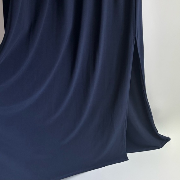 Eliza J V Neck Wrap Long Sleeve Maxi Dress Elegant Navy Blue Size 8 - Picture 5 of 14